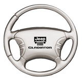 Jeep Gladiator Steering Wheel Key Chain Fob - Silver - Official Licensed