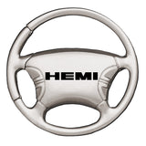 Mopar Hemi Steering Wheel Key Chain Fob - Silver - Official Licensed