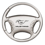 Ford Mustang Steering Wheel Key Chain Fob - Silver - Official Licensed