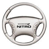 Dodge Nitro Steering Wheel Key Chain Fob - Silver - Official Licensed