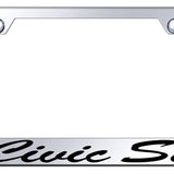 Honda Civic SI Script Standard License Plate Frame - Etched Mirrored - Official Licensed