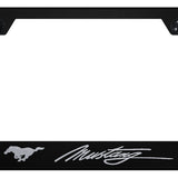 Ford Mustang Script Standard License Plate Frame - Laser Etched - Official Licensed