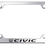 Honda Civic Steel Wide Body License Plate Frame - Laser Etched - Official Licensed