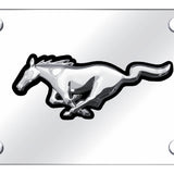 Ford Mustang (Black Backing) License Plate - Chrome on Mirrored - Official Licensed