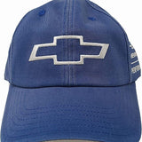 Chevrolet Embroidered Bowtie Logo Baseball Cap Car Auto Racing Hat Blue Licensed