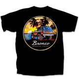 Ford Bronco Paradise Found Beach Sunset Graphic Shirt Black Official Licensed