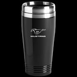 Ford Mustang Logo Black 16oz Stainless Steel Tumbler Travel Mug Official License