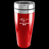 Ford Mustang Logo Red 16oz Stainless Steel Tumbler Travel Mug Official Licensed