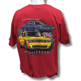 Dodge Challenger R/T Car Auto Graphic Cotton T-Shirt Red Official Licensed