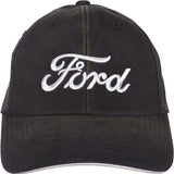 Ford Logo Car Auto Racing Cap Hat Distressed Black Fabric Officially Licensed