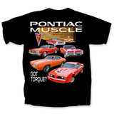 Pontiac Muscle Got Torque Vintage Car Graphic T-Shirt Black Official Licensed