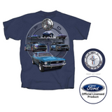 Ford Mustang Deep Blue 6 Vintage Collection Graphic Shirt Official Licensed