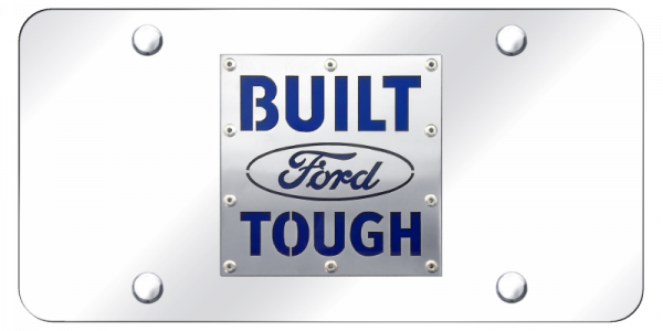 Built Ford Tough License Plate - Brushed on Black - Official Licensed