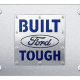 Built Ford Tough License Plate - Brushed on Black - Official Licensed