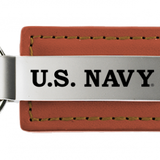 Military U.S. Navy Leather Key Chain Fob - Official Licensed