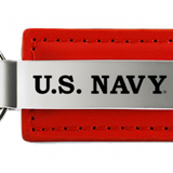 Military U.S. Navy Leather Key Chain Fob - Official Licensed