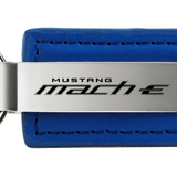 Ford Mustang Mach-E Blue Authentic Leather Logo Key Chain Fob Official Licensed