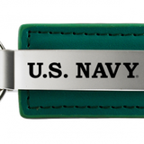 Military U.S. Navy Leather Key Chain Fob - Official Licensed