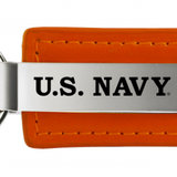 Military U.S. Navy Leather Key Chain Fob - Official Licensed