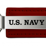 Military U.S. Navy Leather Key Chain Fob - Official Licensed