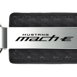 Mustang Mach-E Black Carbon Fiber Texture Leather Key Chain Official Licensed