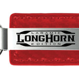 RAM Longhorn Laramie Carbon Fiber Leather Key Chain Fob - Official Licensed