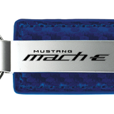 Ford Mustang Mach-E Blue Carbon Fiber Texture Leather Key Chain Official License