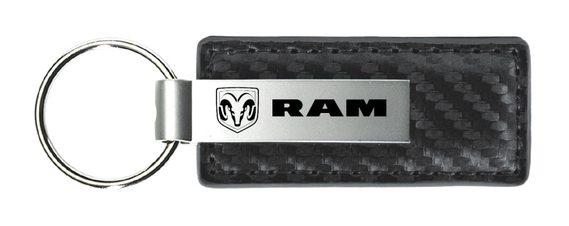 Ram Carbon Fiber Leather Key Chain Fob - Official Licensed