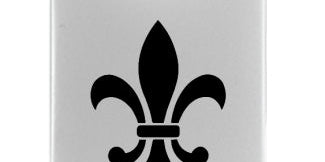 Fleur-De-Lis Duo Leather / Chrome Key Chain Fob - Official Licensed
