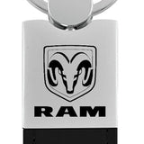 RAM Duo Leather / Chrome Key Chain Fob - Official Licensed