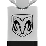 RAM Head Duo Leather / Chrome Key Chain Fob - Official Licensed