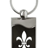 Fleur-De-Lis Rectangular Wave Key Chain Fob - Official Licensed