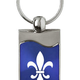 Fleur-De-Lis Rectangular Wave Key Chain Fob - Official Licensed
