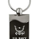U.S. Navy Insignia Rectangular Wave Key Chain Fob - Official Licensed