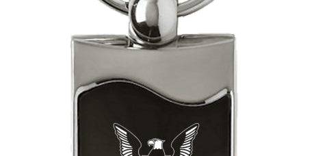 U.S. Navy Insignia Rectangular Wave Key Chain Fob - Official Licensed