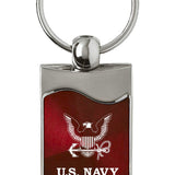 U.S. Navy Insignia Rectangular Wave Key Chain Fob - Official Licensed