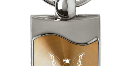 U.S. Navy Insignia Rectangular Wave Key Chain Fob - Official Licensed
