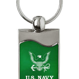 U.S. Navy Insignia Rectangular Wave Key Chain Fob - Official Licensed