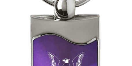 U.S. Navy Insignia Rectangular Wave Key Chain Fob - Official Licensed