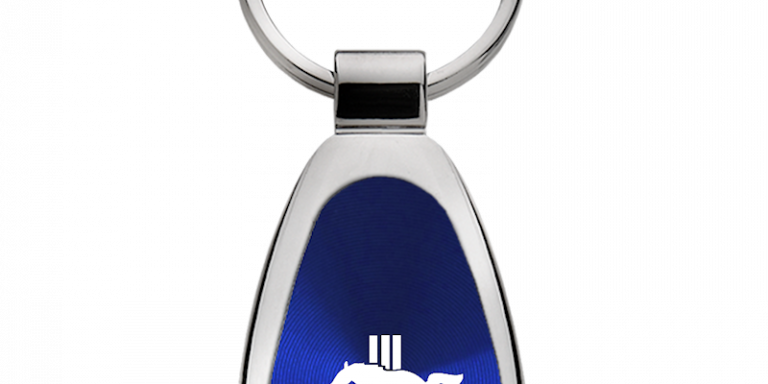 Ford Mustang Tri-Bar Teardrop Key Chain Fob - Official Licensed