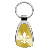 Fleur-De-Lis Teardrop Key Chain Fob - Official Licensed