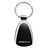 Ford Mustang Mach-E Log Black Teardrop Key Chain Fob Ring Official Licensed