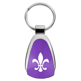 Fleur-De-Lis Teardrop Key Chain Fob - Official Licensed