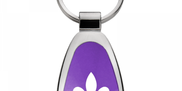 Fleur-De-Lis Teardrop Key Chain Fob - Official Licensed