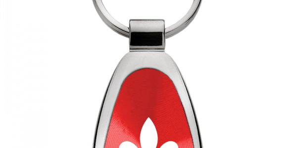 Fleur-De-Lis Teardrop Key Chain Fob - Official Licensed