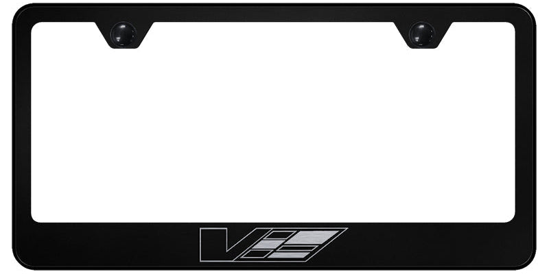 Cadillac V Logo Standard License Plate Frame - Laser Etched - Official Licensed