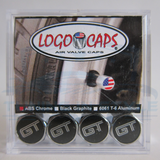 4pcs Ford Mustang GT Logo ABS Chrome Tire Stem Valve Caps Official Licensed