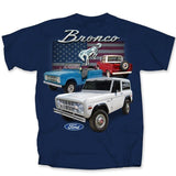 Ford Bronco US Flag Graphic Cotton Shirt Graphite Heather Official Licensed