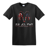 Dodge RAM Head Logo Graphic Cotton T-Shirt Black Official Licensed