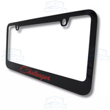 Dodge Challenger Red Logo Black Zinc Metal License Plate Frame Official Licensed